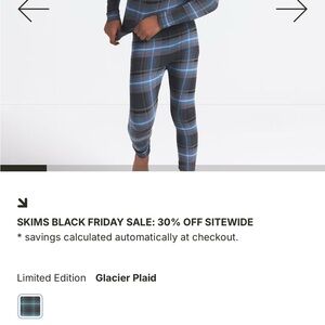 SKIMS Kids Pajama Set in Glacier Plaid
